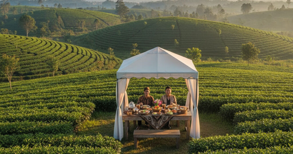 Sensasi Sarapan di Tengah Kebun Teh ala Jogja